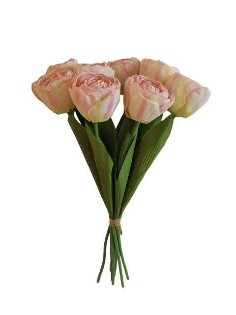 Silk 42*16*10CM Holding tulips in hand - White/Pink - Wholesale Artificial Flowers | EB0326002#3