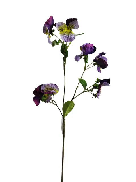 Silk 66*20*5CM Pansy - Purple/Cream - Wholesale Artificial Flowers | EBZ2326220#08