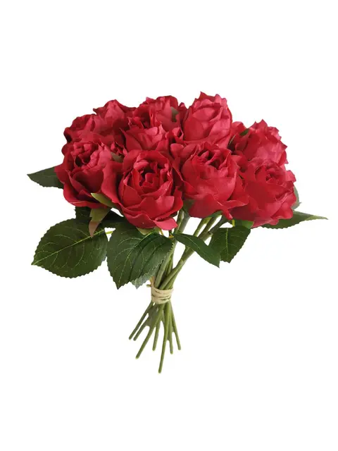 Silk 27*20*13CM Sunshine Rose Bouquet - Red - Wholesale Artificial Flowers | EBJ0725012#2