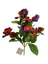 Silk 30*20*9CM Pansy - Purple/Orange - Wholesale Artificial Flowers | EBZ2326246#12 thumbnail 1