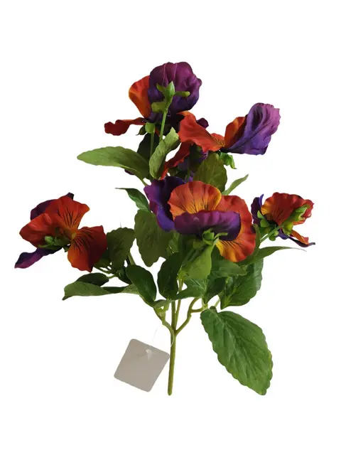 Silk 30*20*9CM Pansy - Purple/Orange - Wholesale Artificial Flowers | EBZ2326246#12