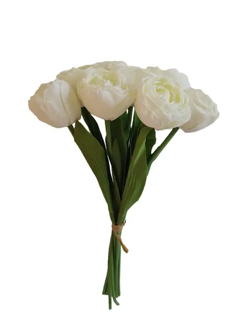 Silk 42*16*10CM Holding tulips in hand - White - Wholesale Artificial Flowers | EB0326002#1