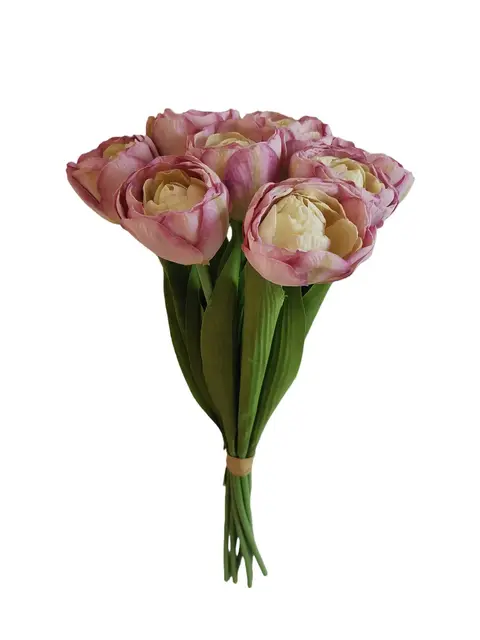 Silk 42*16*10CM Holding tulips in hand - Fuchsia - Wholesale Artificial Flowers | EB0326002#4