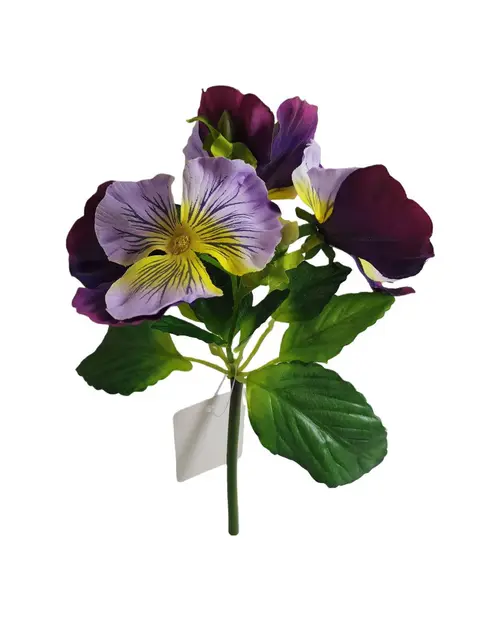 Silk 20*13*5CM Pansy - Purple/Cream - Wholesale Artificial Flowers | EBZ2326222#08