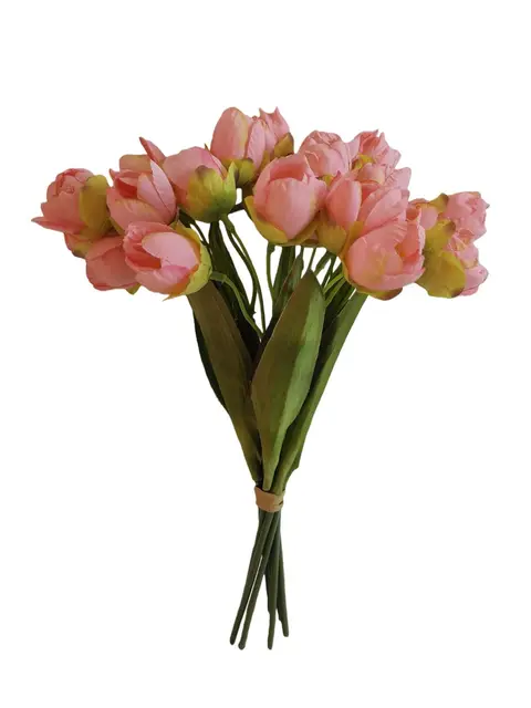 Silk 33*20*10CM Holding tulips in hand - Pink - Wholesale Artificial Flowers | EB0326003#3