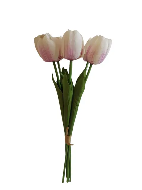 Silk 44*14*10CM Holding tulips in hand - White/Pink - Wholesale Artificial Flowers | EB0326001#6