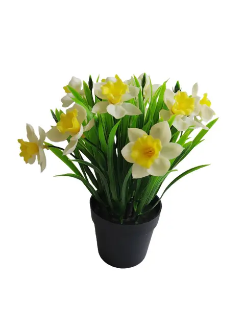 Silk 20*20*15CM Narcissus potted plant - Assorted - Wholesale Artificial Flowers | EB01265805#WH