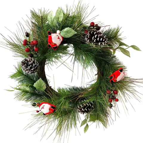 60 cm Artificial Snowman Pine Cone Christmas Wreath