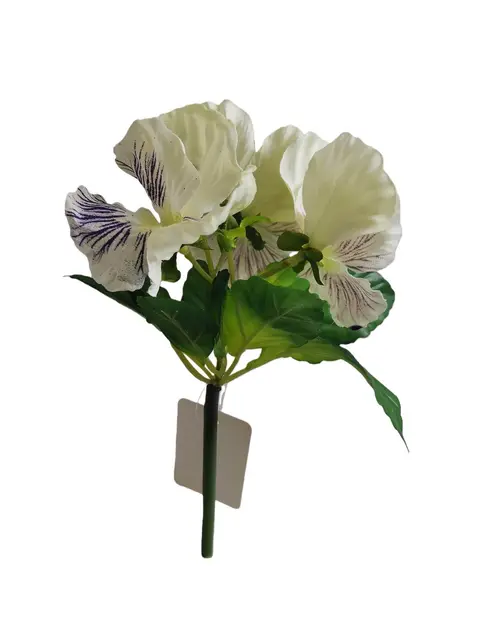Silk 20*13*5CM Pansy - White - Wholesale Artificial Flowers | EBZ2326222#01