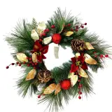 55 cm Artificial Apple Christmas Wreath thumbnail 1