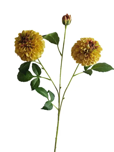 Silk 76*25*7CM Dahlia - Yellow - Wholesale Artificial Flowers | EBJ0725003#3