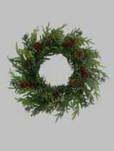 60 cm Artificial Christmas Berry Wreath thumbnail 1