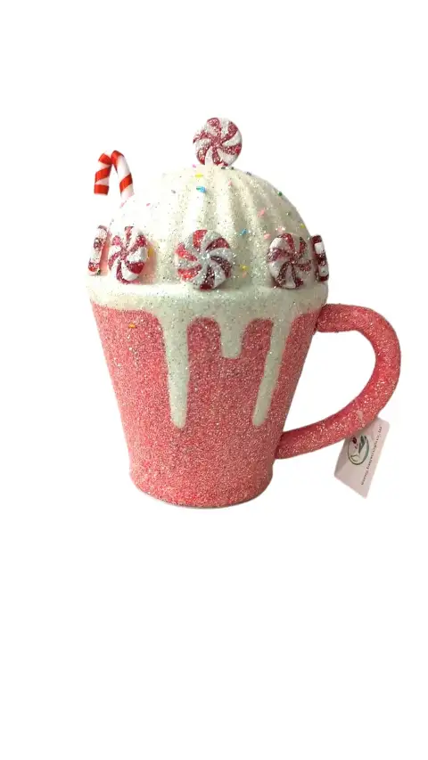 Red Candy Christmas Mug Decor