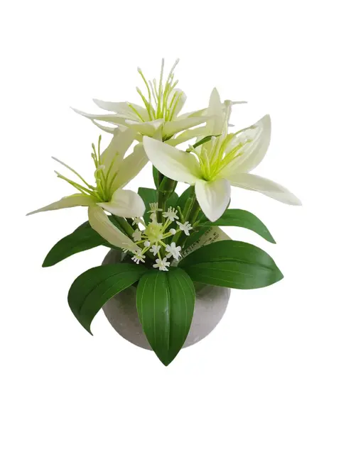 Silk 20*25*10CM Flame Lily Potted Plant - Assorted - Wholesale Artificial Flowers | EB0105066#WH