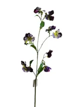Silk 96*25*5CM Pansy - Purple/Cream - Wholesale Artificial Flowers | EBZ2326218#08 thumbnail 1