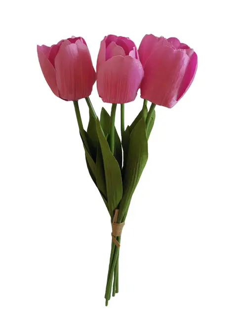 Silk 44*14*10CM Holding tulips in hand - Pink - Wholesale Artificial Flowers | EB0326001#9