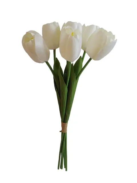 Silk 44*14*10CM Holding tulips in hand - White - Wholesale Artificial Flowers | EB0326001#1
