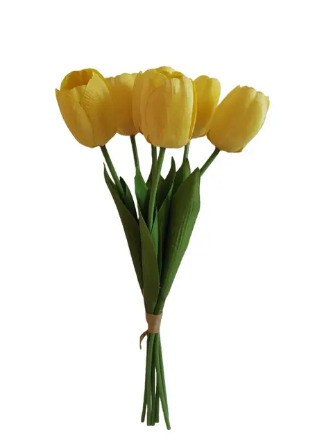 Silk 44*14*10CM Holding tulips in hand - Yellow - Wholesale Artificial Flowers | EB0326001#7