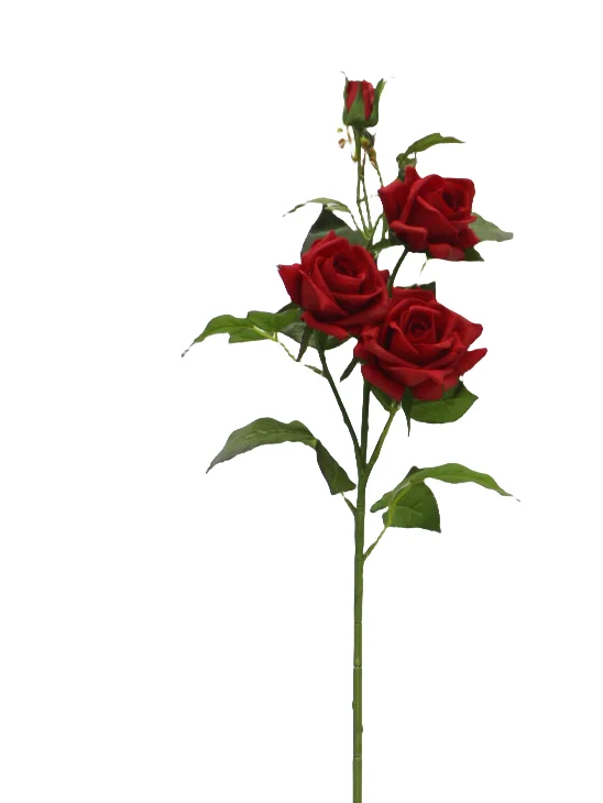 Real Touch Artificial Rose Stem - 4 Heads - 33.46" thumbnail 2
