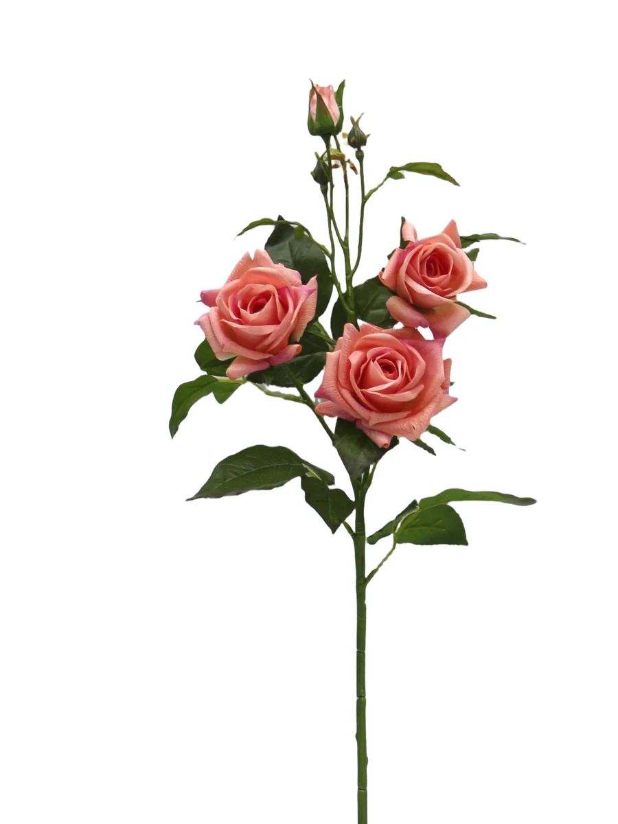 Real Touch Artificial Rose Stem - 4 Heads - 33.46" thumbnail 4