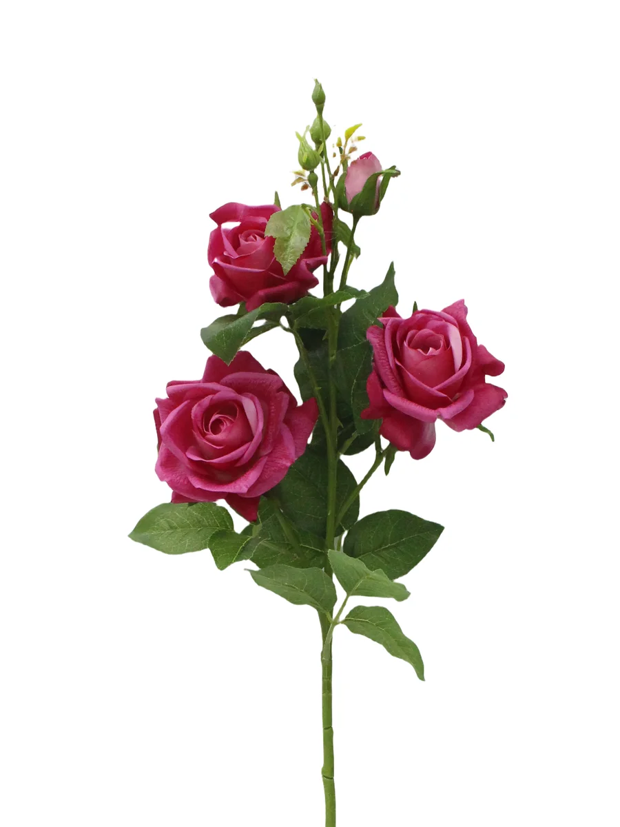 Real Touch Artificial Rose Stem - 4 Heads - 33.46" thumbnail 5