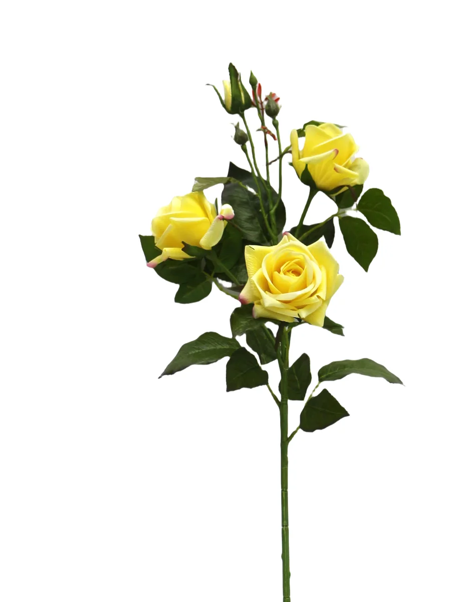 Real Touch Artificial Rose Stem - 4 Heads - 33.46" thumbnail 7